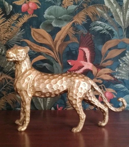 Aluminium skulptur leopard - aluminium,