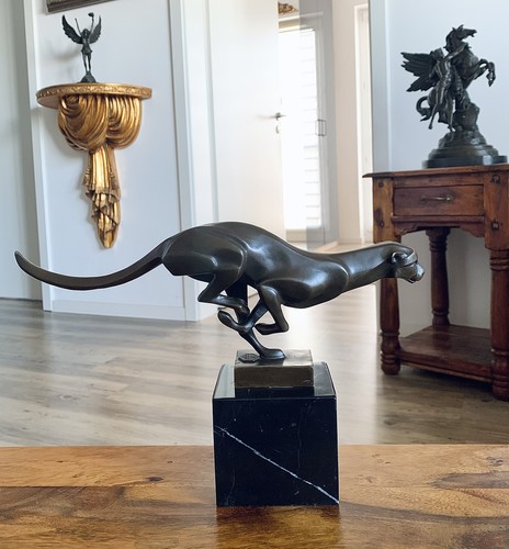 Bronzefigur panther gepard - panther,