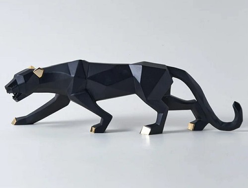 Harz schwarz gepard statue - gepard,